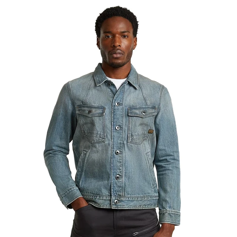 G-STAR Men's A-Line Slim Jacket, Blue (vintage gold digger D26919-D788-H117), L