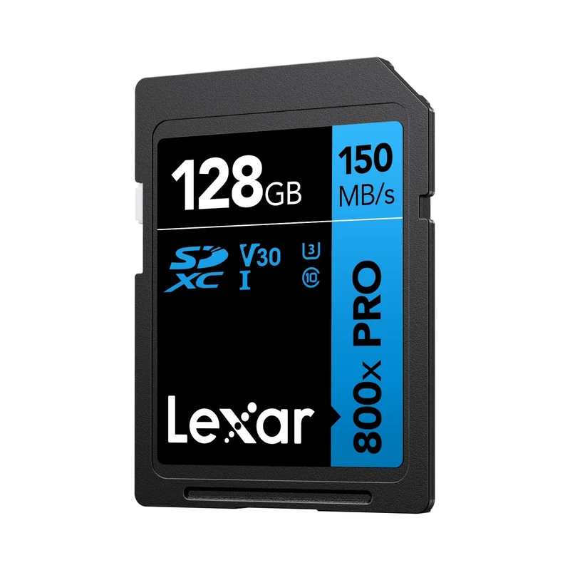 Lexar High-Performance 800x PRO SD Card 128GB, SDXC UHS-I Memory Card, C10, U3, V30, 4K UHD Video, Up to 150MB/s Read, for Point-and-Shoot & Mid-Range DSLR Cameras, HD Camcorders (LSD0800P128G-BNNAA)