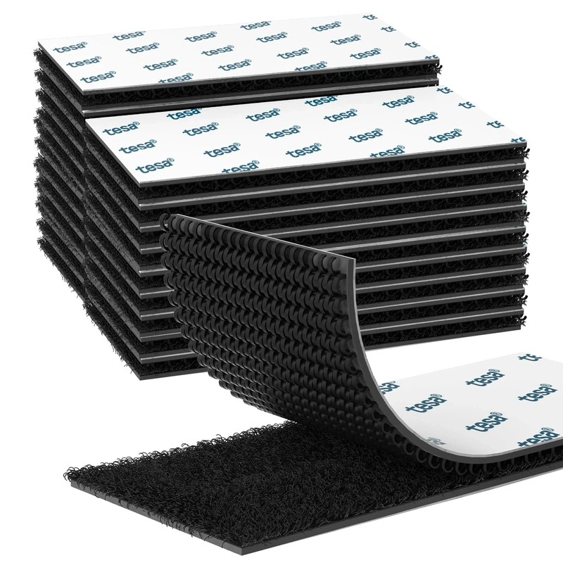 Emitever Picture Hanging Strips Heavy Duty, No Damage Picture Adhesive Strips, Hook and Loop Strong Mounting Tape Black (20 Pairs)