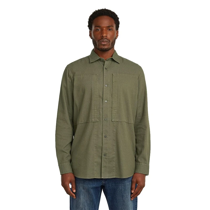 G-STAR Men's Panelled Pocket Regular Shirt, GREEN (combat gd D26858-E075-C249), M