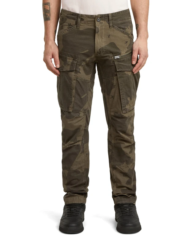 G-STAR Men's Rovic Zip 3D Regular Tapered Pants, Multicolor (wren gd border camo D02190-E277-H654), 26W / 30L