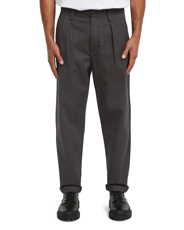 G-STAR Men's Pleated Chino Relaxed Tapered, Multicolor (India Ink/Ganache hb D24543-D731-H615), 33W / 32L