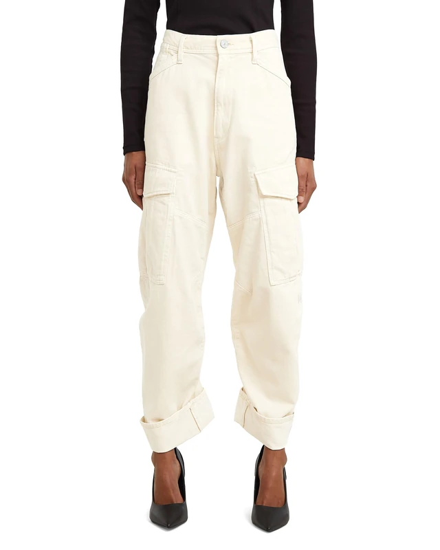 G-STAR Women's Cargo 3D Boyfriend Pants, WHITE (dk talc gd D27022-E078-D063), 30