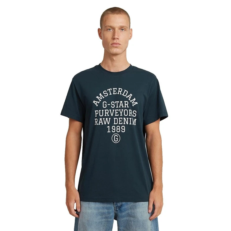G-STAR Men's Purveyors Graphic T-Shirt, Blue (dk patriot blue D26856-C372-7160), S - Image 1