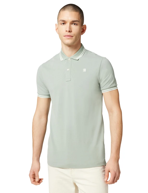 G-STAR Men's Dunda Slim Stripe Polo, Blue (iceberg green D17127-5864-C959), M