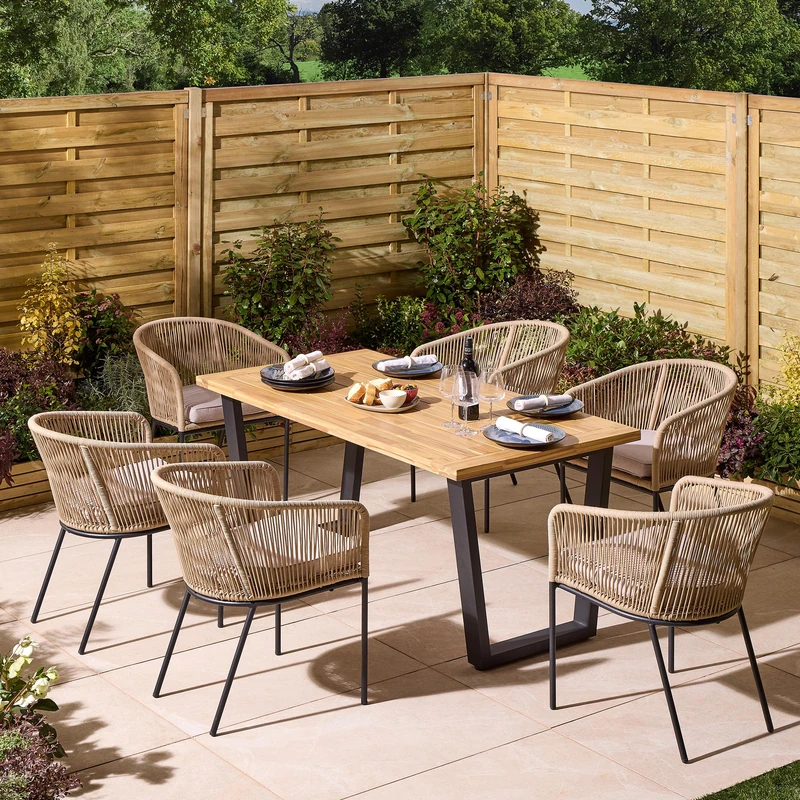 Rowlinson Oslo 6 Seat Dining Set - 160cm Table