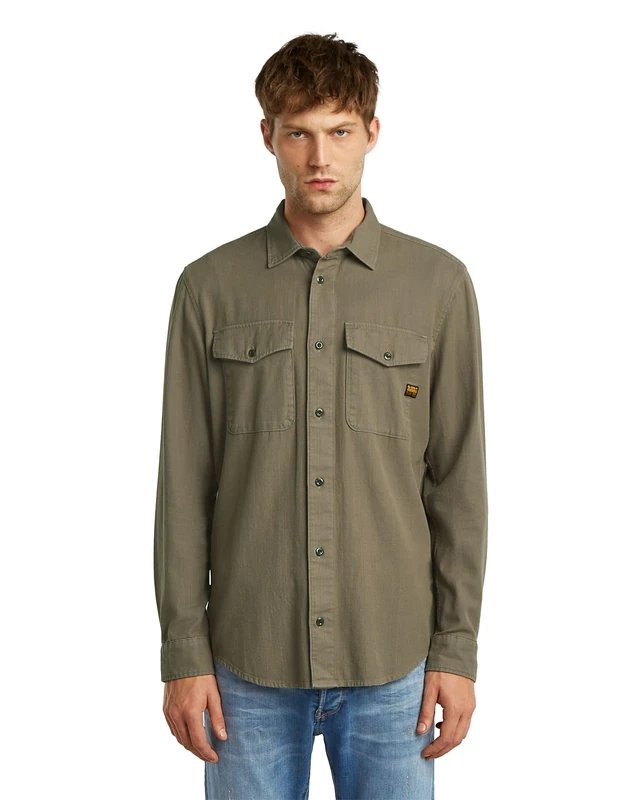 G-STAR Men's Marine Slim Shirt, Brown (turf gd D24963-D454-C982), M