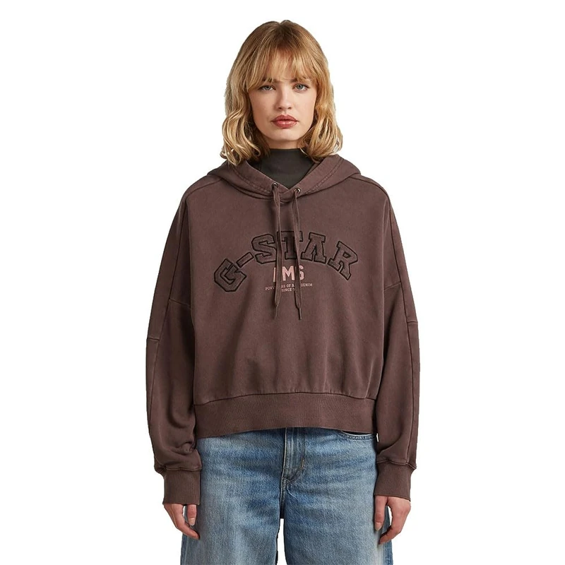 G-STAR Women's Collegic Hoodie Sweater, Beige/khaki (chocolate plum gd D27266-D969-H312), XL