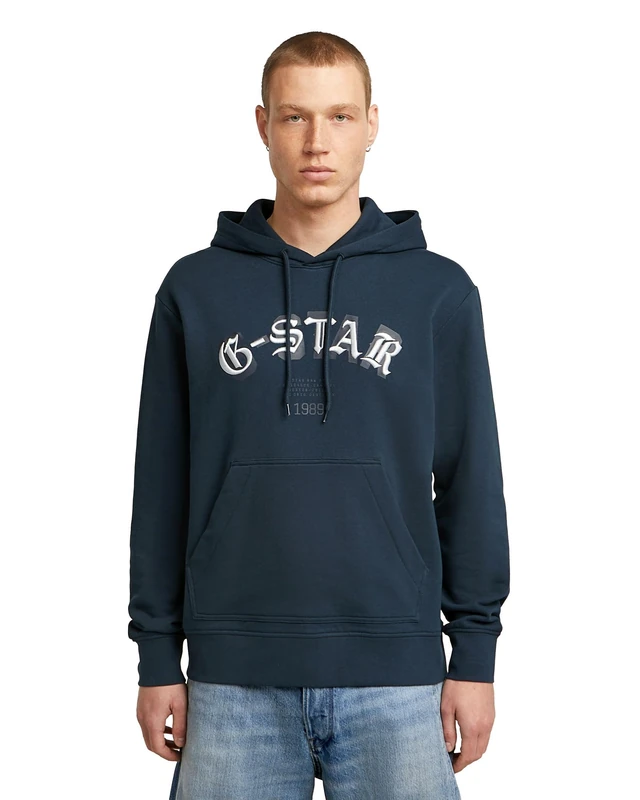 G-STAR Men's Embro Logo HB Hoodie Sweater, Blue (dk patriot blue D27100-D257-7160), XS