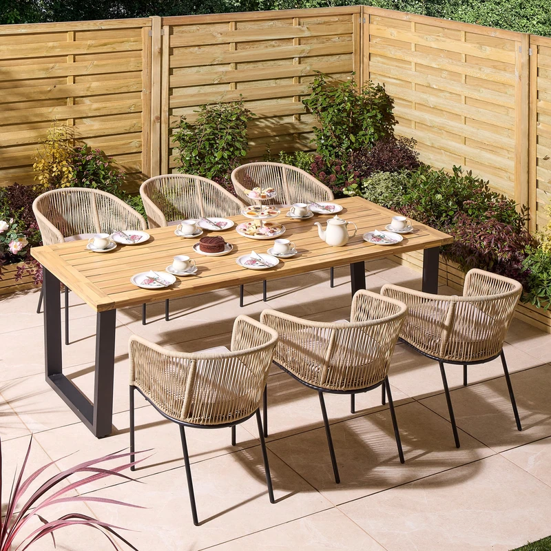 Rowlinson Oslo 6 Seat Dining Set - 210cm Table