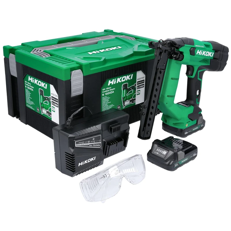 Hikoki NT1804DAJXZ 18V Cordless Brushless 18G Narrow Crown 2nd Generation Stapler with 2 x 2.0Ah Batteries, Charger & Carry Case