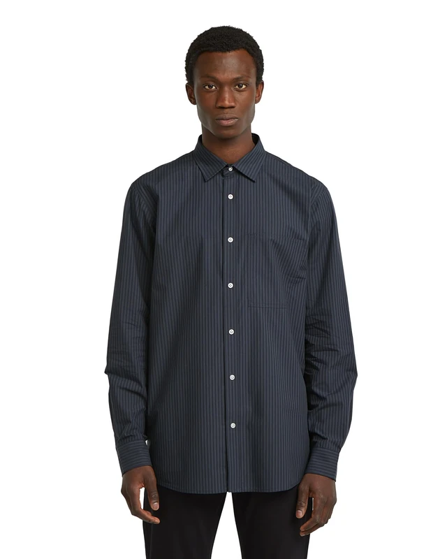 G-STAR Men's One Pocket Regular Shirt, Multicolor (india ink bold stripe D28117-C667-H623), L