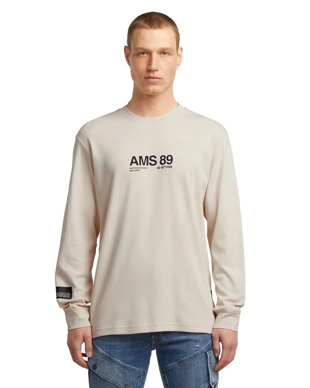 G-STAR Men's AMS 89 T-Shirt, WHITE (dk talc D26867-D976-A488), XXL