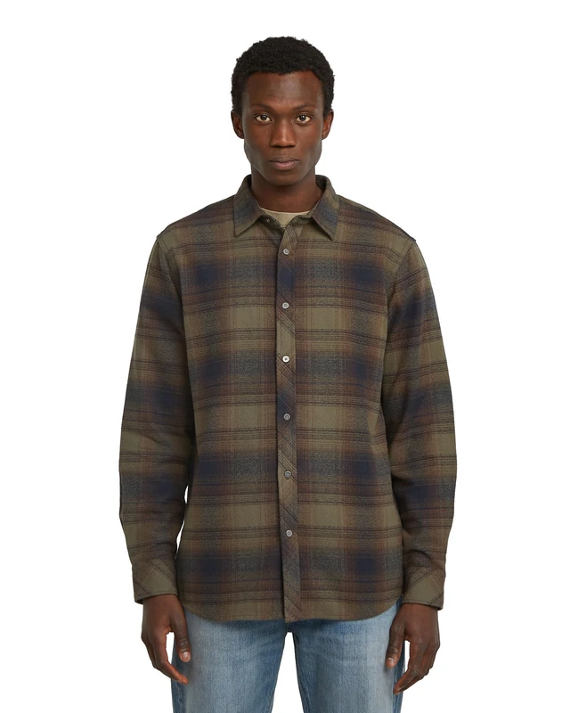 G-STAR Men's Clean Regular Shirt, Multicolor (combat arthur check D25196-E074-H620), L