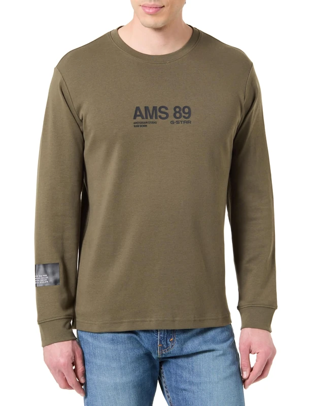 G-STAR Men's AMS 89 T-Shirt, GREEN (shadow olive D26867-D976-B230), M
