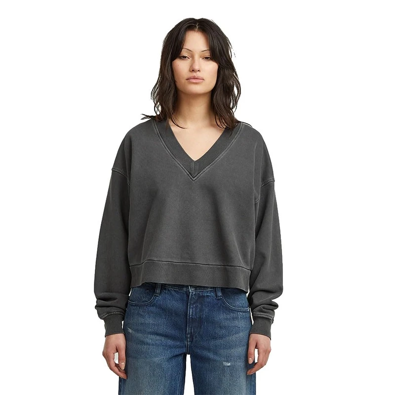 G-STAR Women's Washed Loose V Sweater, Grey (granite gd D27806-E159-B810), S - Image 1