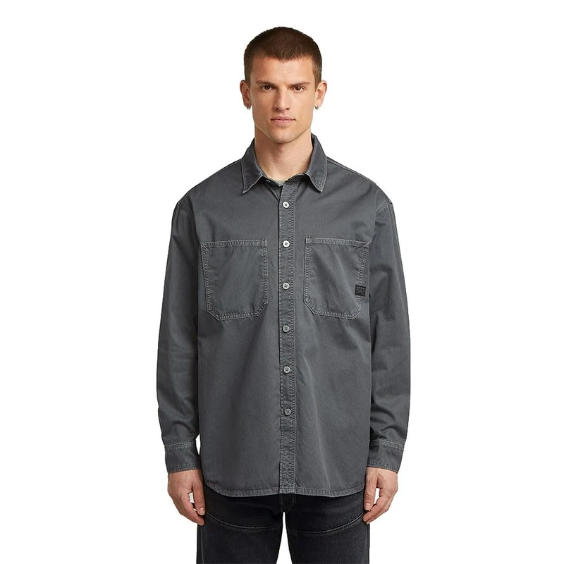 G-STAR Men's Relaxed 2-Pocket Shirt, Multicolor (india ink/folkstone gray double dye gd D27087-D947-H505), L