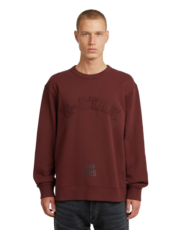 G-STAR Men's Applique Sweater, RED (port red D27963-D257-4608), M