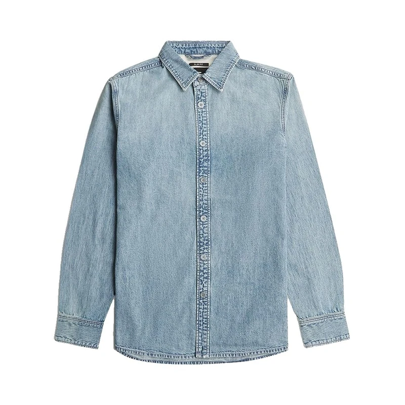 G-STAR Men's Clean Slim Shirt, Multicolor (sun faded pacific blue D27681-D539-H466), XS