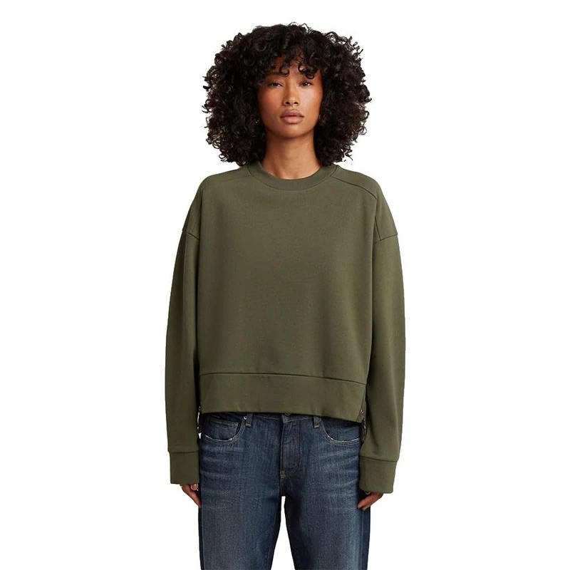 G-STAR Women's Biker Zip Sweater, GREEN (combat D27268-D705-723), L