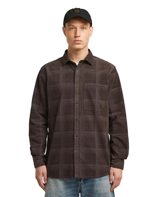 G-STAR Men's One Pocket Regular Shirt, Multicolor (ganache gd laser check D28117-C436-H625), L