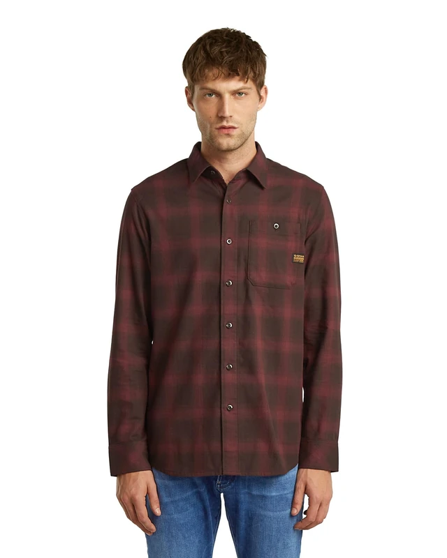 G-STAR Men's Bristum 2.0 Slim Shirt, Multicolor (chocolate plum arthur check D23553-D748-H619), M