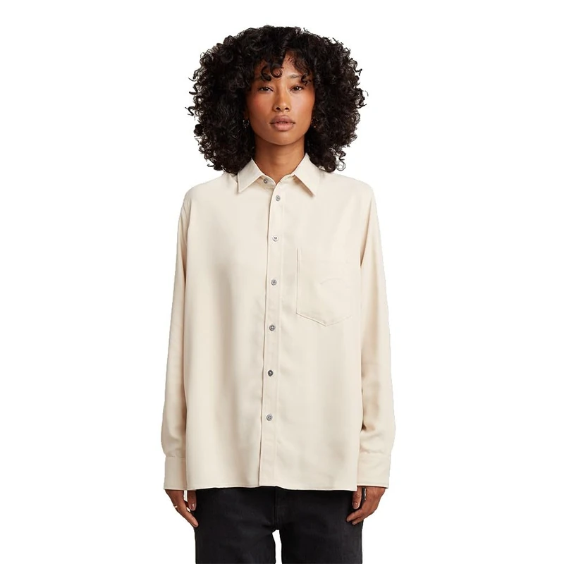 G-STAR Women's Regular Long Sleeve Shirt, WHITE (dk talc D27472-E276-A488), XL