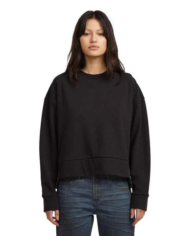 G-STAR Women's Biker Zip Sweater, BLACK (dk black D27268-D705-6484), S