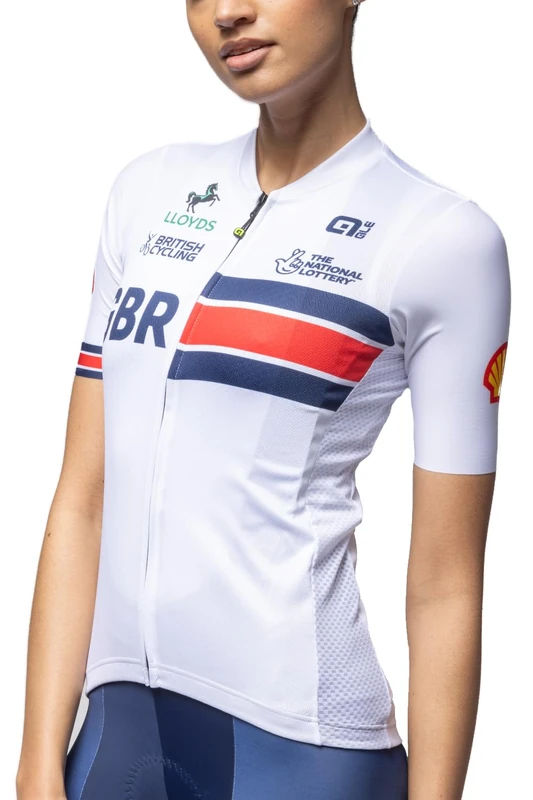 Alé Women's British Cycling Official Prime Short Sleeve Cycling Jersey, XS White