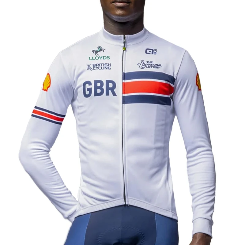 Alé Men's British Cycling Official Prime Long Sleeve Cycling Jersey, L White