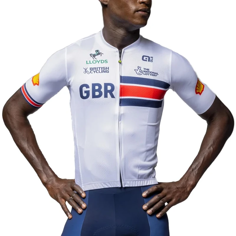 Alé Men's British Cycling Official Prime Short Sleeve Cycling Jersey, M White