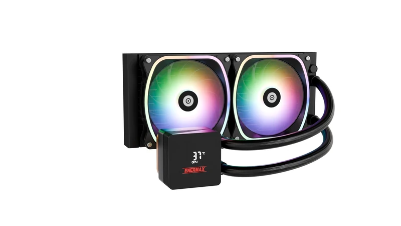 ENERMAX AQUAFUSION II ELC-AQFS240-SQA Processor ARGB AIO 240 mm | Dual Chamber | TDP 350W+ | Intel LGA 1851/1700/115x/2066 | AMD AM5/AM4 | Digital Display | 2 x SquA RGB ADV 1200 Fans PWM