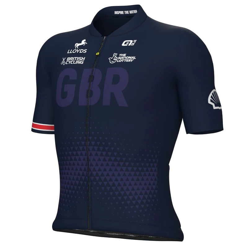 Alé Men's British Cycling Official Prime Training Short Sleeve Cycling Jersey, L Navy Blue