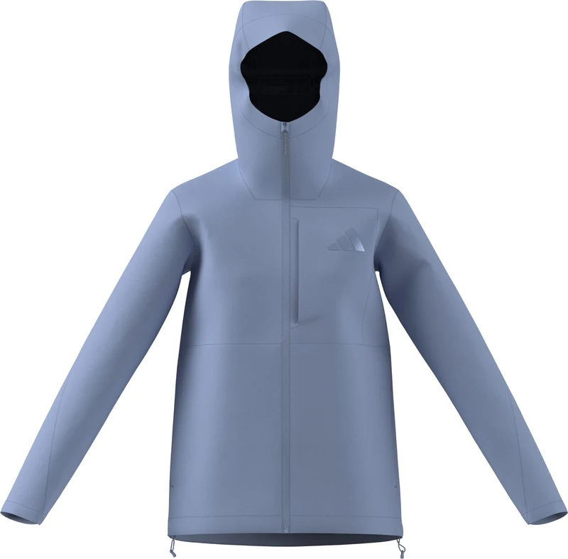 adidas Women's Terrex Multi 2.5 Layer CLIMAPROOF Rain Jacket, glow blue, M
