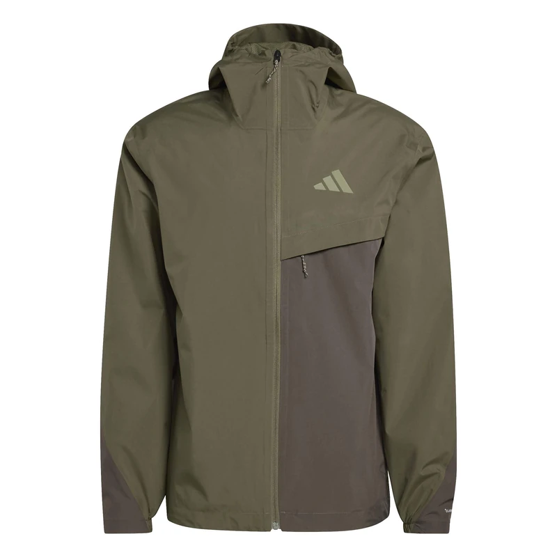 adidas Men's Terrex Multi 2 Layer CLIMAPROOF Rain Jacket, olive strata/shadow olive/tent green, S
