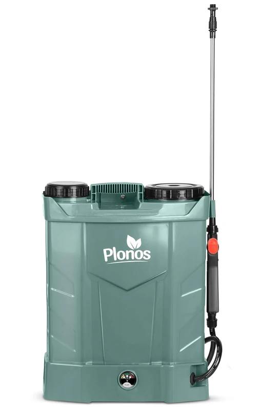 Plonos Pressure Sprayer Back Sprayer Capacity 16L Battery 8Ah 12V 4 Nozzles Lance Grey