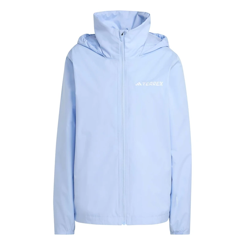 adidas Women's Terrex Multi Essentials 2 Layer Rain Jacket, glow blue, S