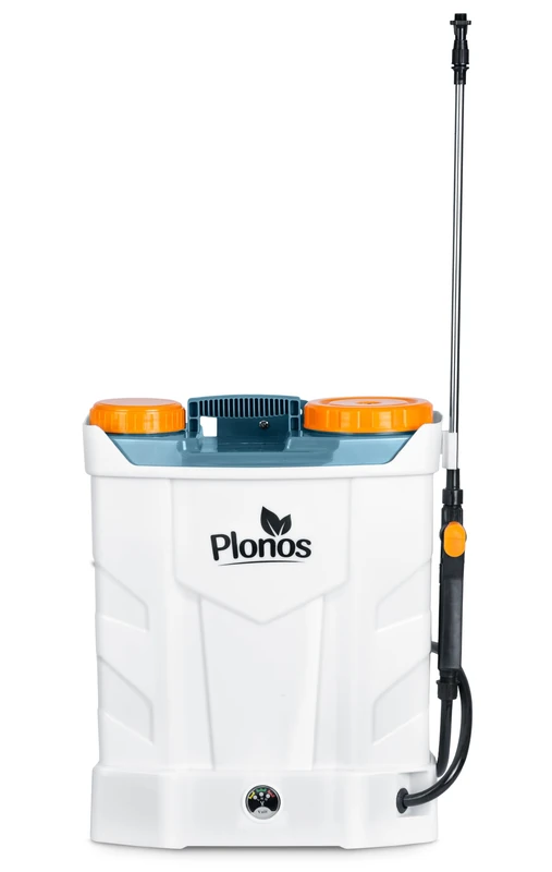 Plonos Pressure Sprayer Back Sprayer Capacity 16L Battery 8Ah 12V 4 Nozzles Lance White