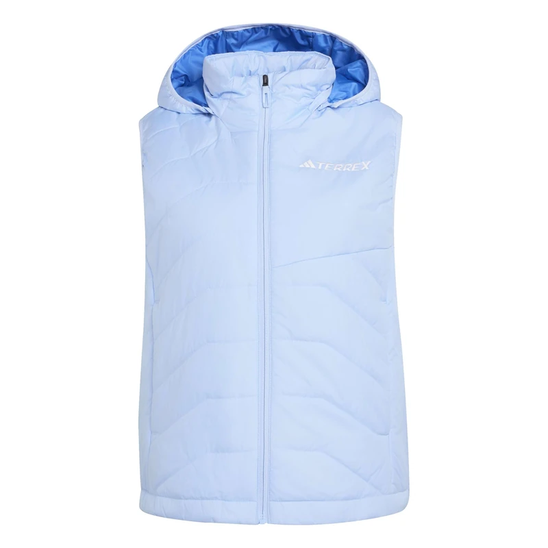 adidas Women's Terrex Multi CLIMAWARM Insulated Hooded Vest, glow blue, XS