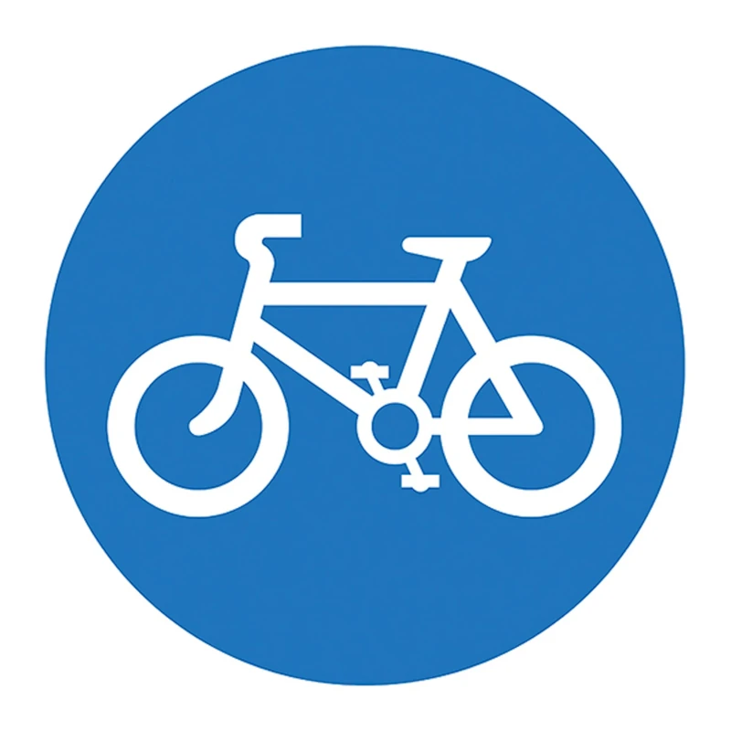 V Safety Cycle Lane 600 x 600 mm - 3mm Reflective Aluminium Composite Safety Sign