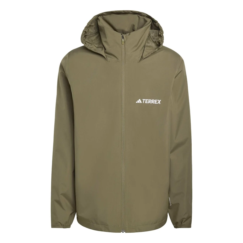 adidas Men's Terrex Multi Essentials Rain Jacket - Olive Strata