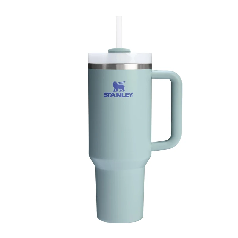STANLEY Quencher H2.0 Flowstate Tumbler 1.2L - Cold for 11 Hours - Iced for 48 Hours - Metal Water Bottle with Straw, Handle and Lid - Dishwasher Safe - Travel Mug for Cold Drinks - Blue Cactus