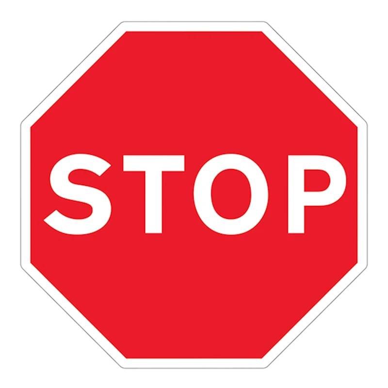 V Safety Stop Sign 600 x 600 mm - 3mm Reflective Aluminium Composite Safety Sign