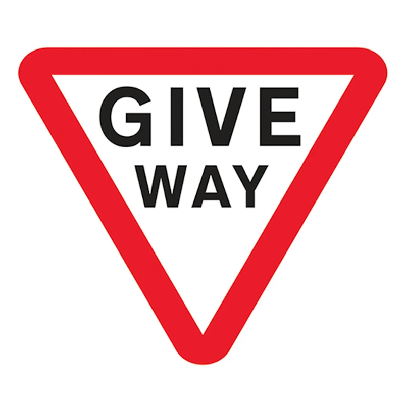 V Safety Give Way 600 x 600 mm - 3mm Reflective Aluminium Composite Safety Sign