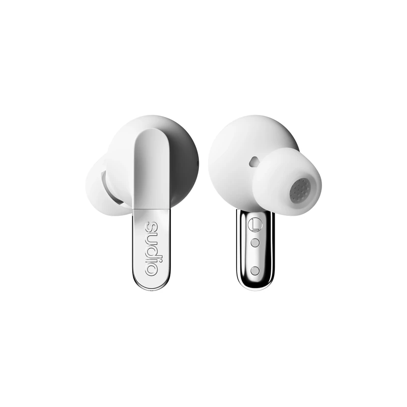 Sudio N3Pro Snow White - The Day-to-Night Noise Cancelling Earbuds, Active Noise Cancellation (35dB), 5.5 Hours Playing Time, IPX4, Microphone to Take Calls, Bluetooth 5.4