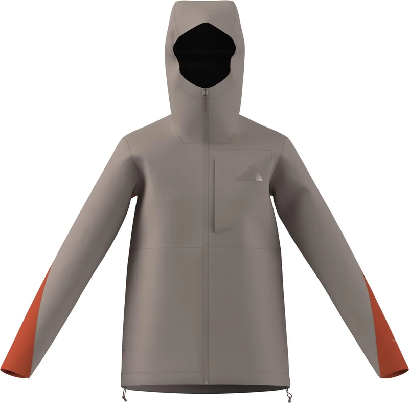 adidas Women's Terrex Multi 2.5 Layer CLIMAPROOF Rain Jacket, wonder taupe/semi impact orange, M