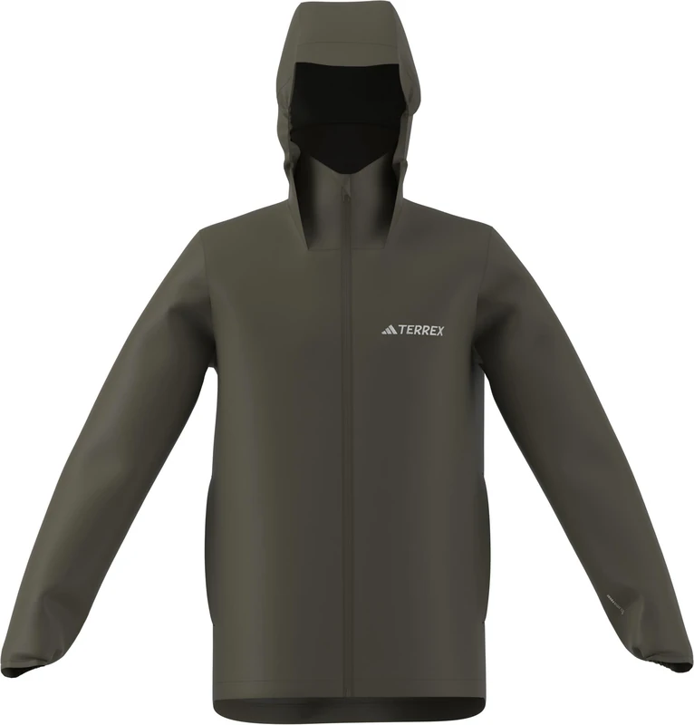 adidas Men's Terrex Multi Essentials 2 Layer Rain Jacket, olive strata, L