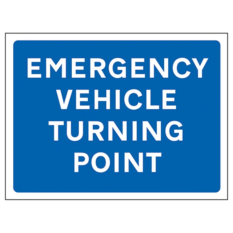 V Safety Emergency Vehicle Turning Point 600 x 450 mm - 5mm Outdoor Palboard Safety Sign