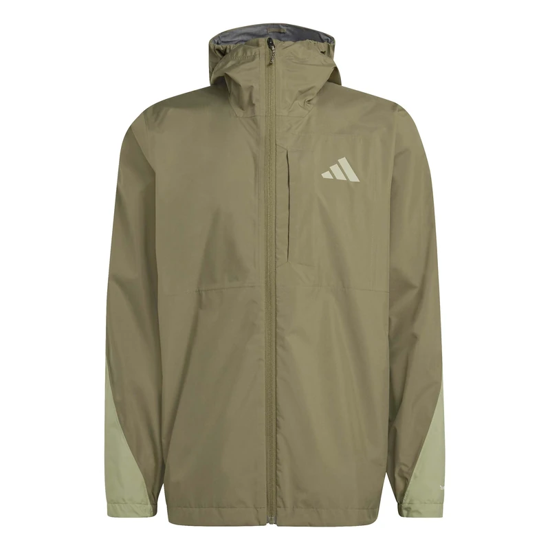 adidas Men's Terrex Multi 2.5 Layer CLIMAPROOF Rain Jacket, olive strata/tent green, M