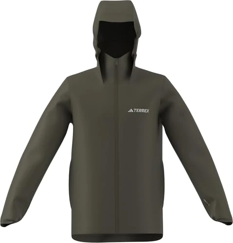 adidas Men's Terrex Multi Essentials 2 Layer Rain Jacket, olive strata, XS